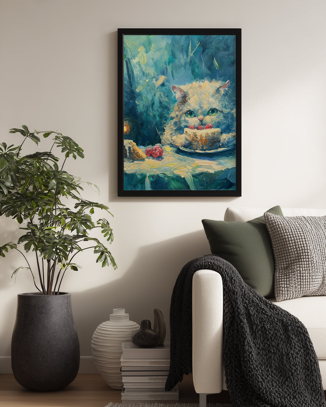 Kedi - Pastanın Tadını Çıkarma Poster Tablosu