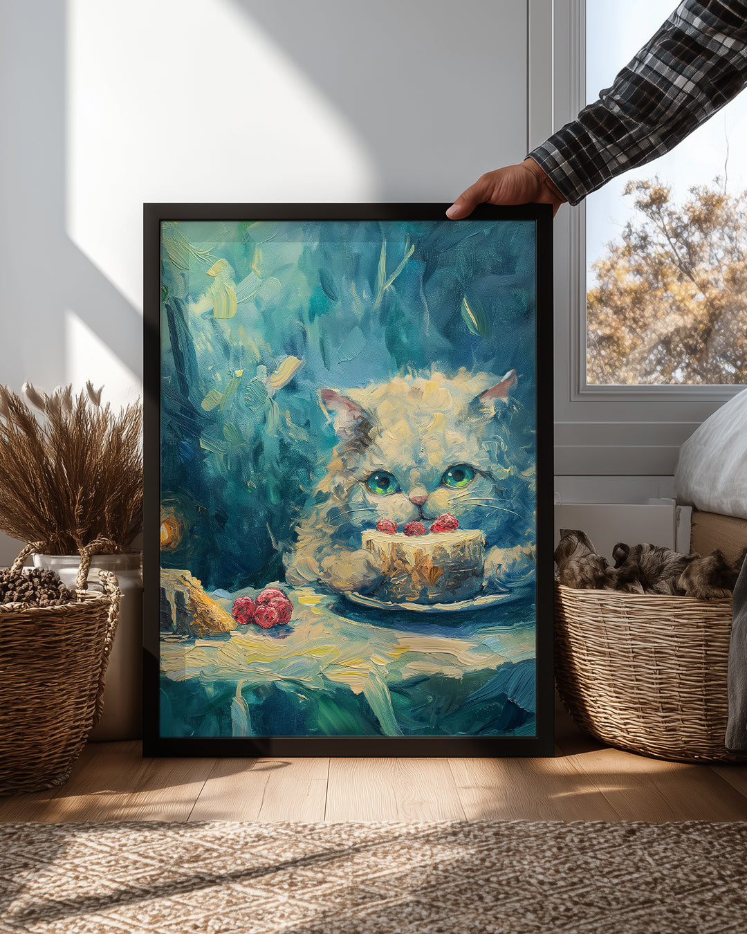 Kedi - Pastanın Tadını Çıkarma Poster Tablosu