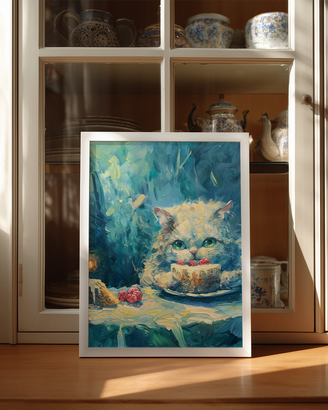 Kedi - Pastanın Tadını Çıkarma Poster Tablosu