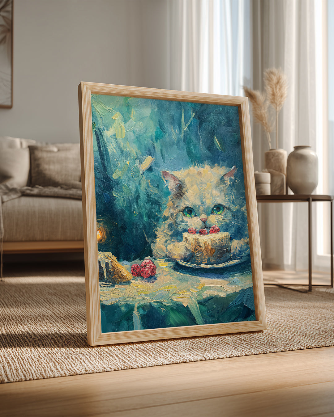 Kedi - Pastanın Tadını Çıkarma Poster Tablosu