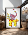 Kedi - Rengarenk Figürler Poster Tablosu