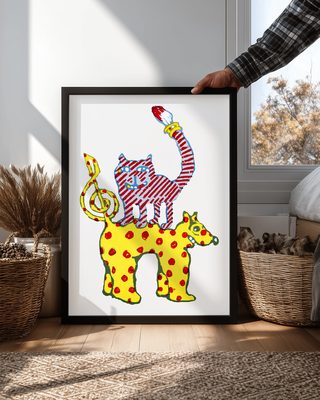 Kedi - Rengarenk Figürler Poster Tablosu
