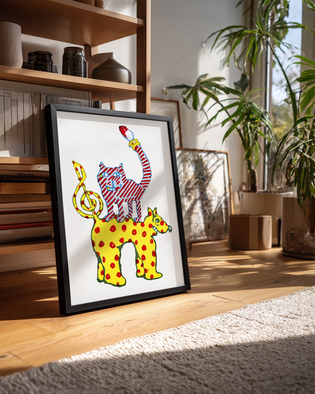 Kedi - Rengarenk Figürler Poster Tablosu