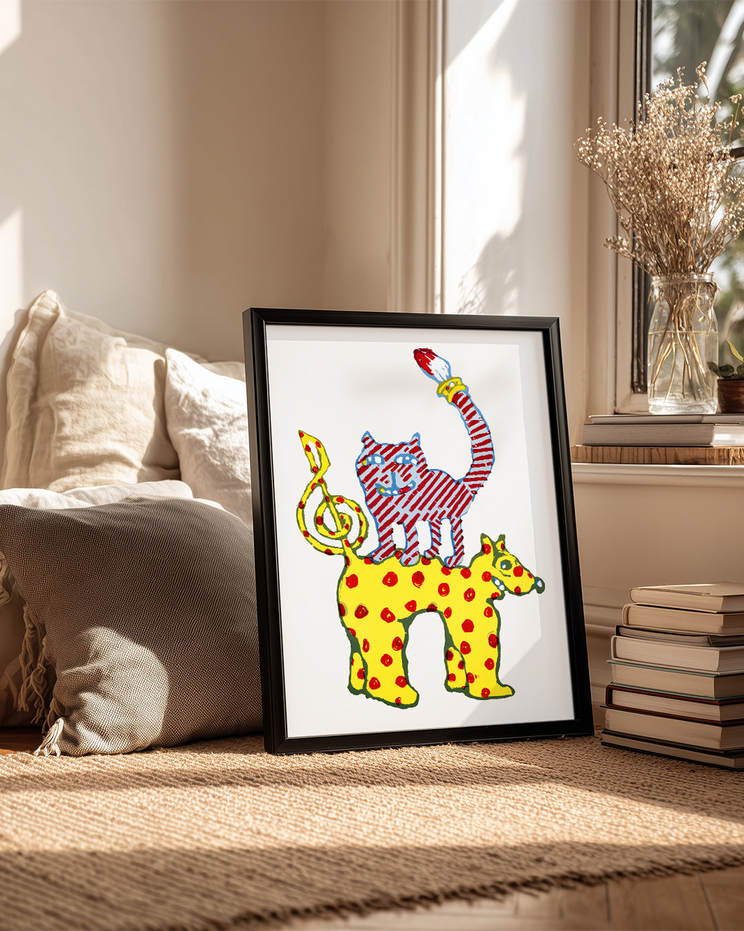 Kedi - Rengarenk Figürler Poster Tablosu