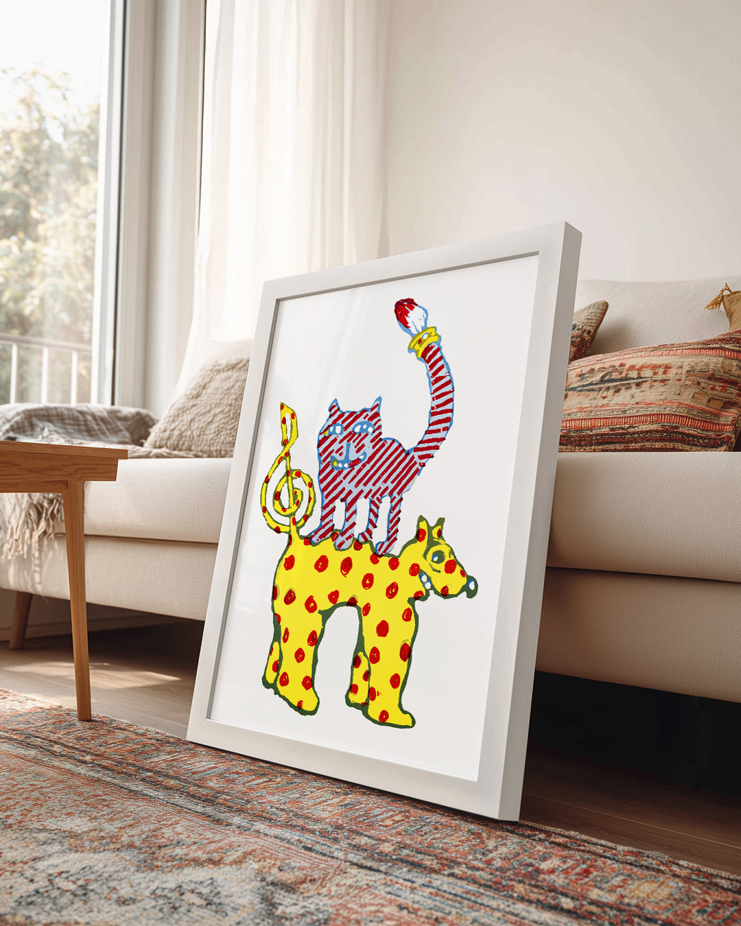 Kedi - Rengarenk Figürler Poster Tablosu