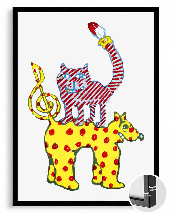 Kedi - Rengarenk Figürler Poster Tablosu