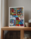 Kedi - Renkli Geometrik Desenler Poster Tablosu