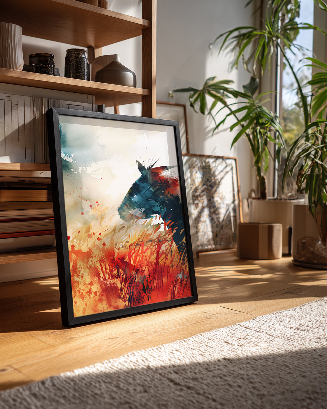Kedi - Renkli Su Renkleri Poster Tablosu