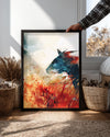 Kedi - Renkli Su Renkleri Poster Tablosu