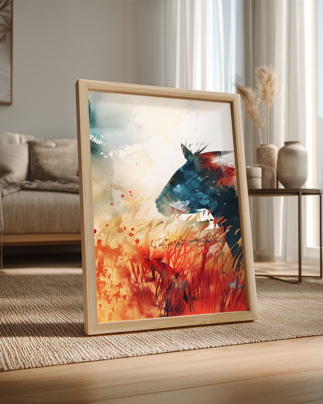 Kedi - Renkli Su Renkleri Poster Tablosu