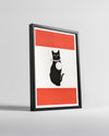 Kedi - Siyah Siluet Poster Tablosu