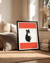 Kedi - Siyah Siluet Poster Tablosu