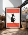Kedi - Siyah Siluet Poster Tablosu