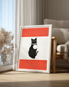 Kedi - Siyah Siluet Poster Tablosu
