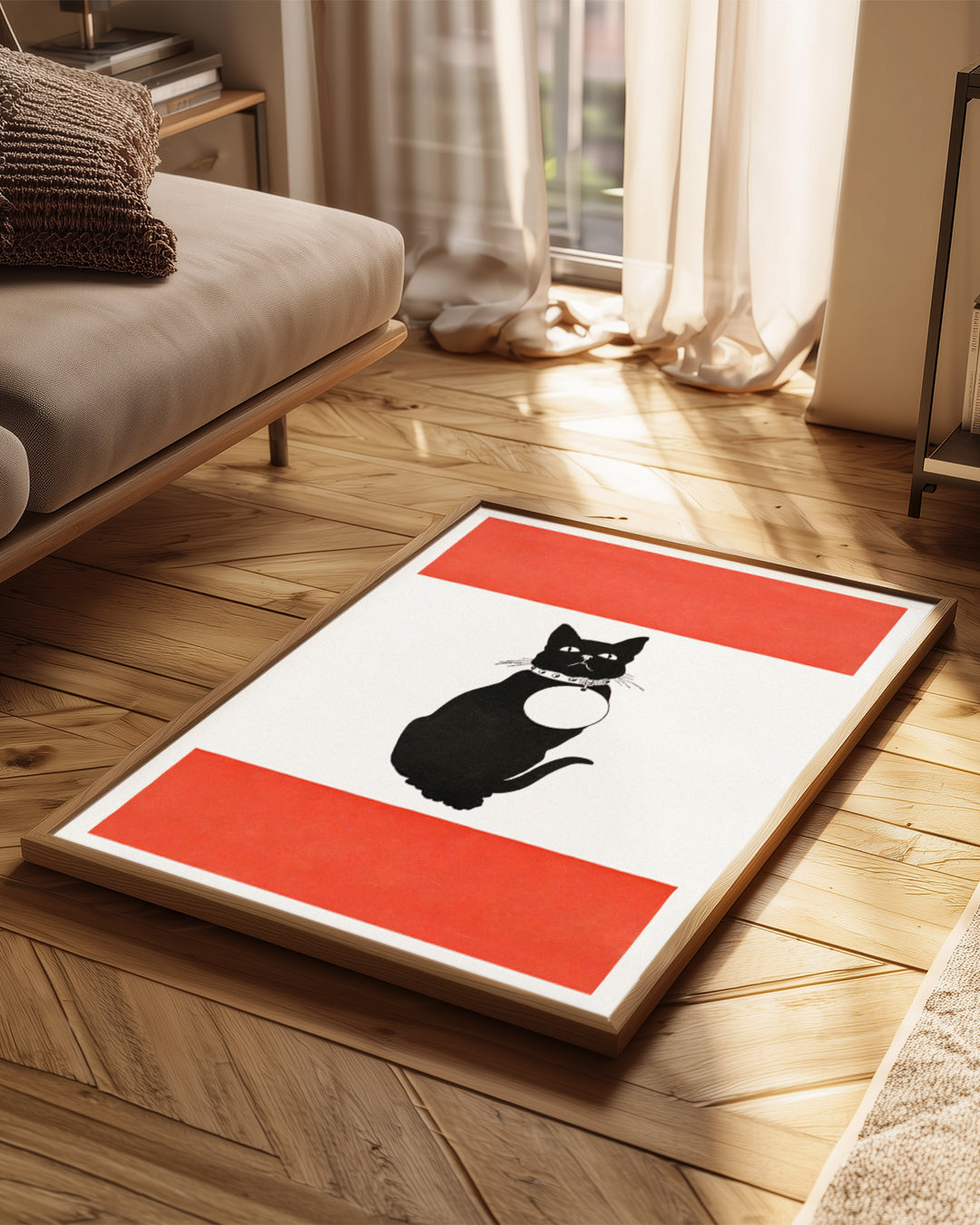 Kedi - Siyah Siluet Poster Tablosu