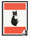 Kedi - Siyah Siluet Poster Tablosu