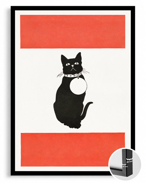 Kedi - Siyah Siluet Poster Tablosu