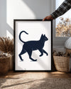 Kedi - Siyah Siluet Yürüyüşü Poster Tablosu