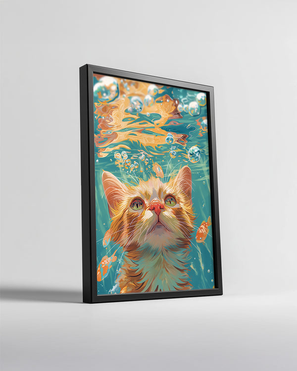 Kedi - Su Altında Keşif Poster Tablosu