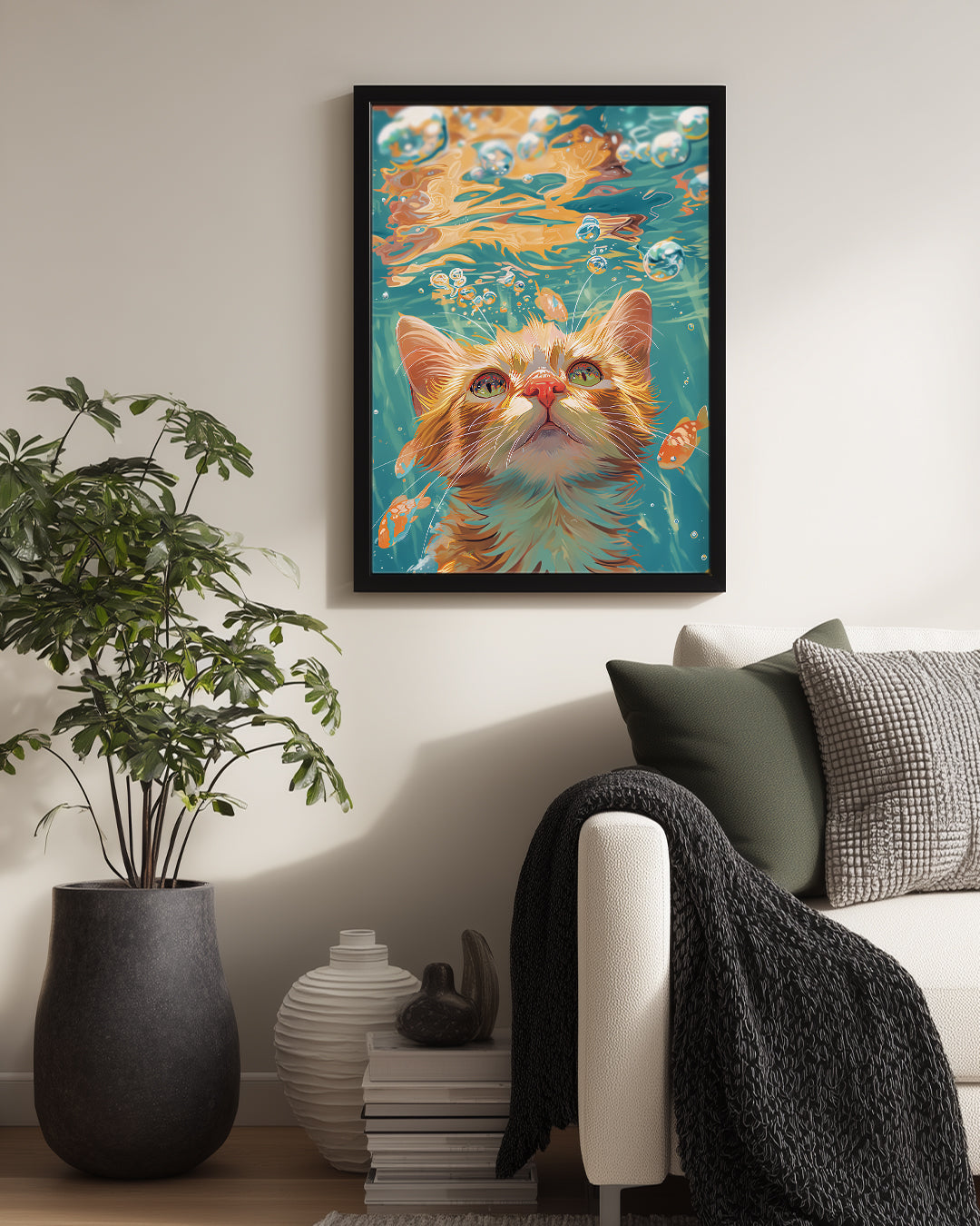 Kedi - Su Altında Keşif Poster Tablosu