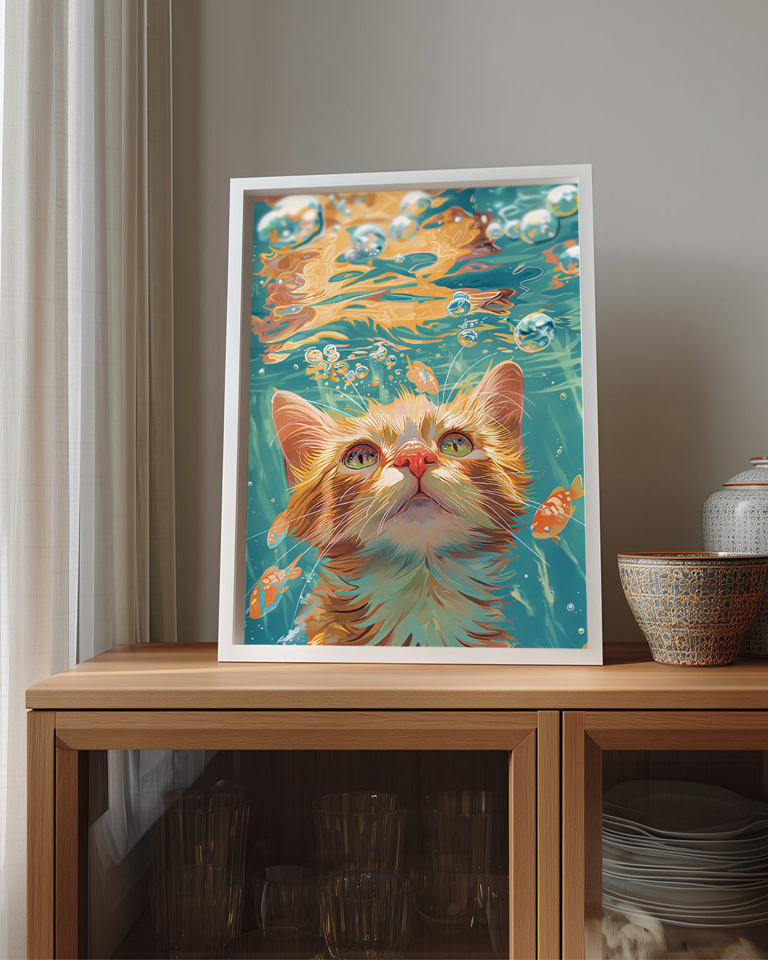 Kedi - Su Altında Keşif Poster Tablosu