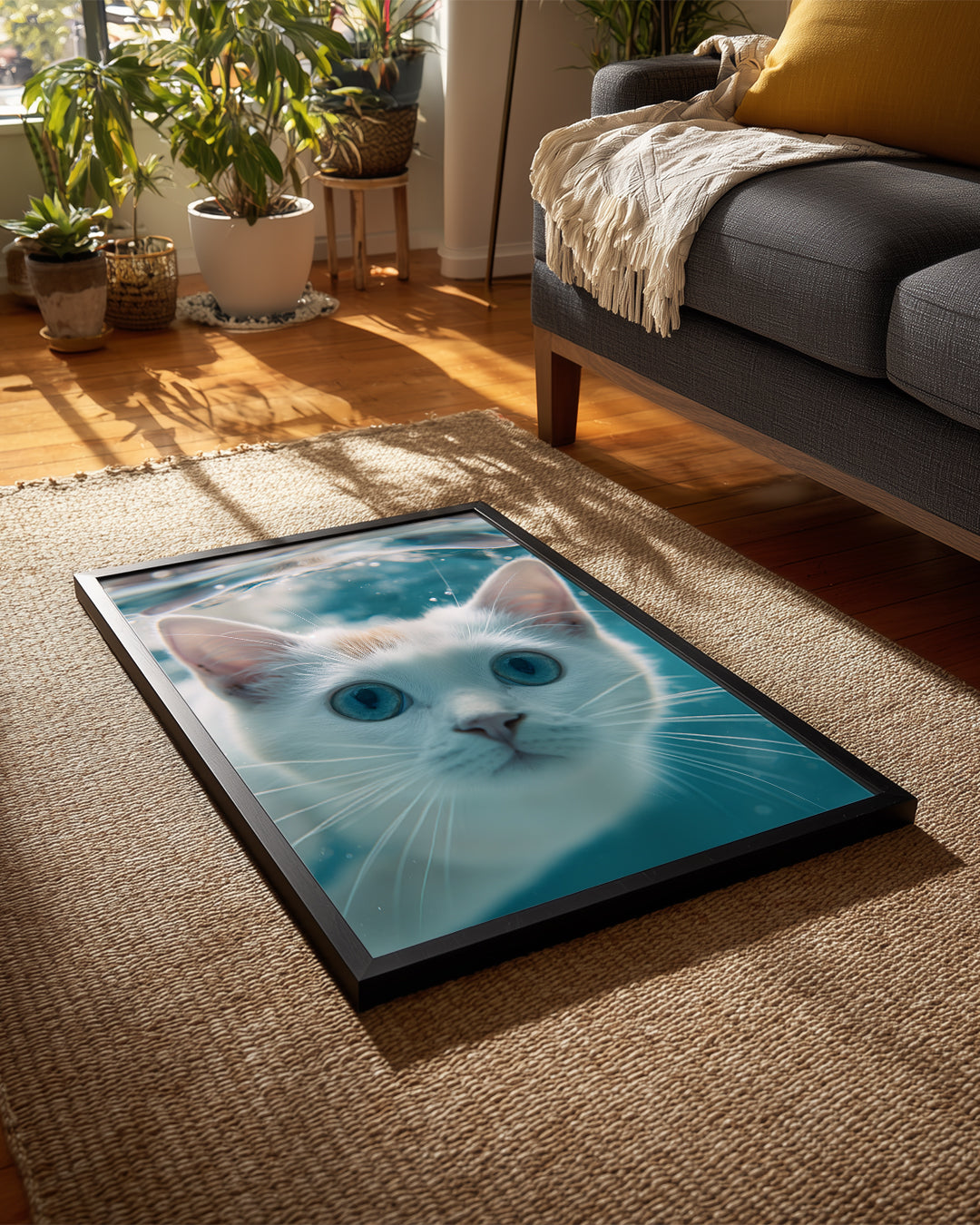 Kedi - Su Altında Yüzme Poster Tablosu