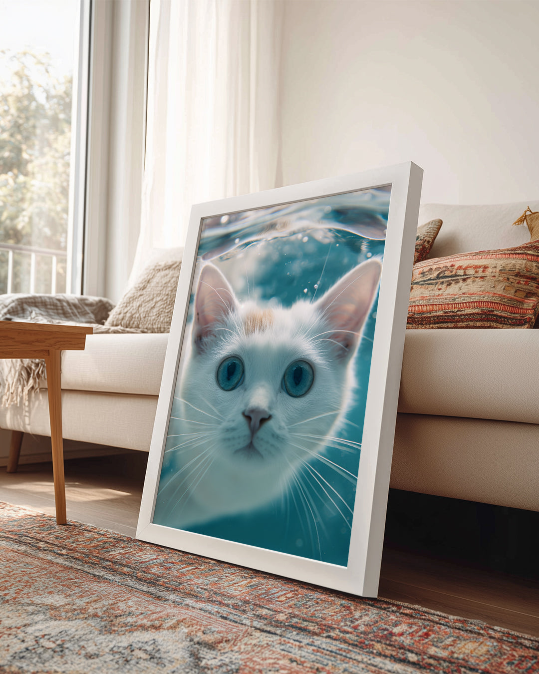 Kedi - Su Altında Yüzme Poster Tablosu