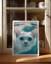 Kedi - Su Altında Yüzme Poster Tablosu