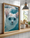 Kedi - Su Altında Yüzme Poster Tablosu