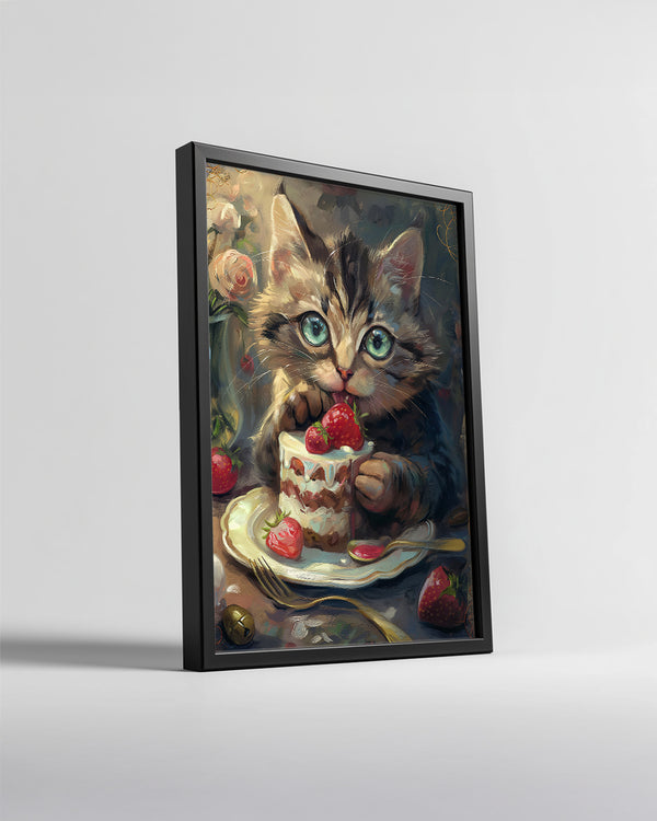 Kedi - Tatlına Daldı Poster Tablosu