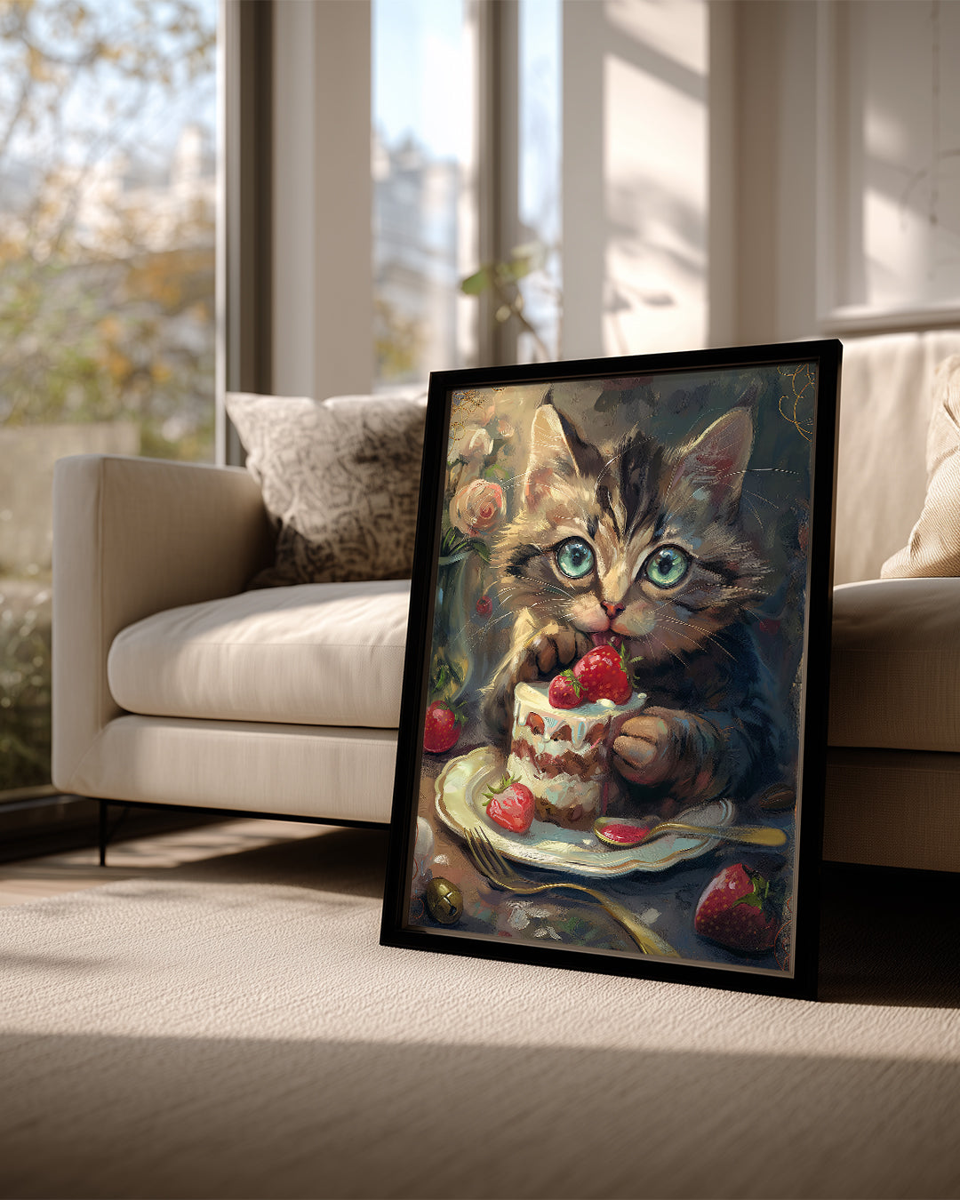 Kedi - Tatlına Daldı Poster Tablosu