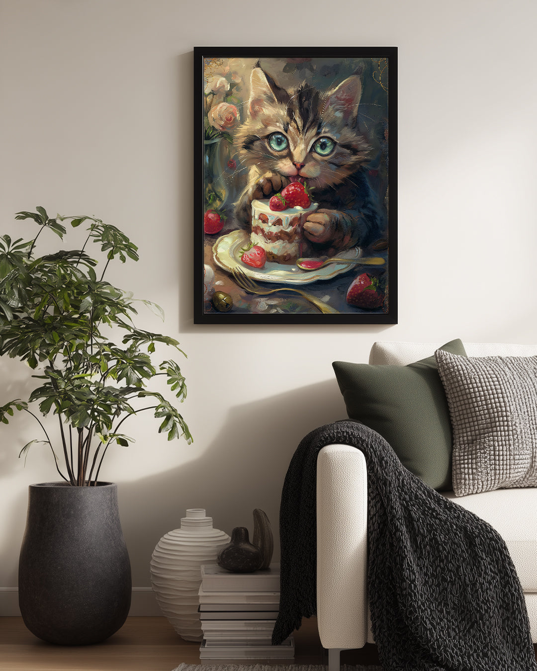 Kedi - Tatlına Daldı Poster Tablosu