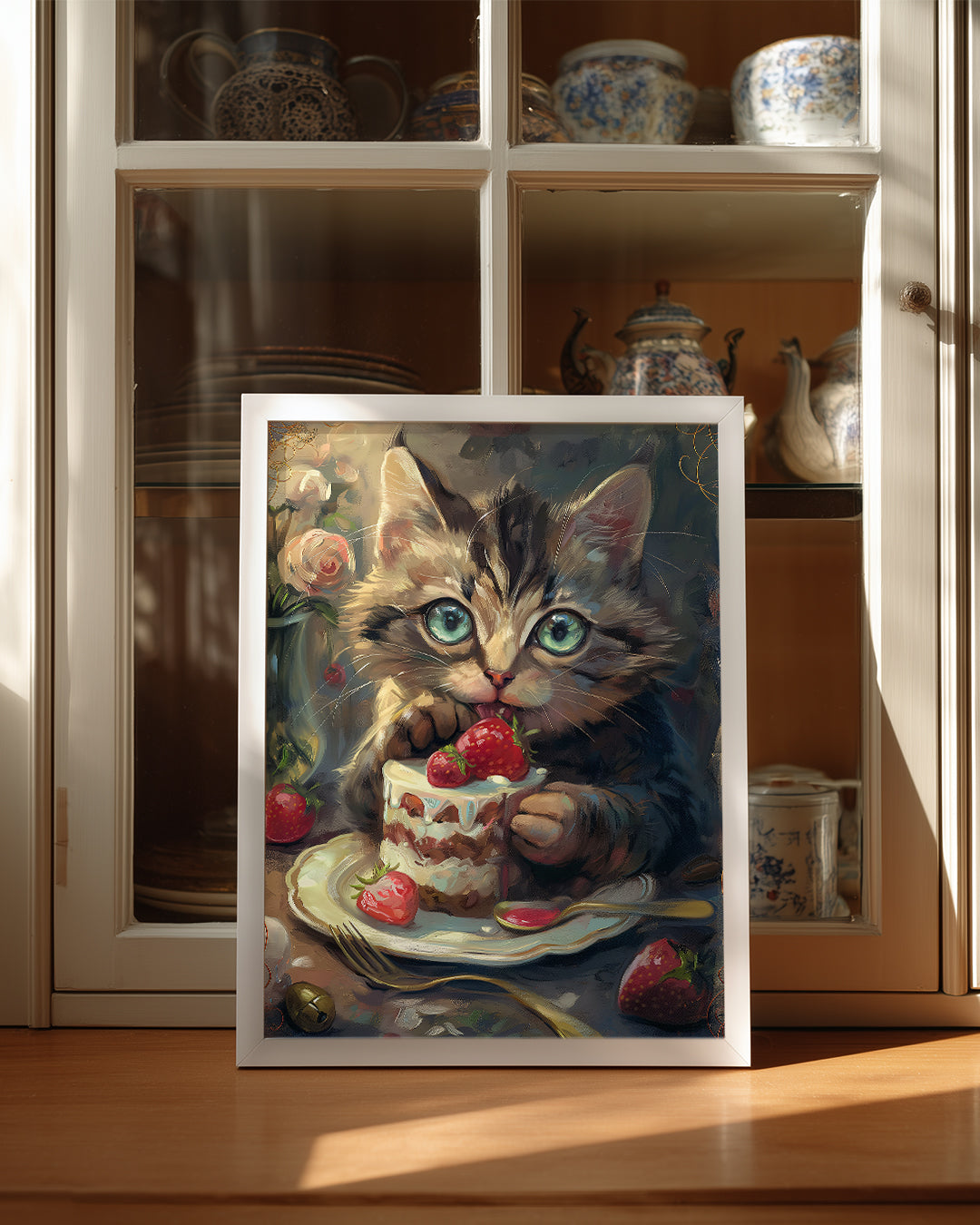 Kedi - Tatlına Daldı Poster Tablosu