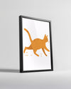 Kedi - Turuncu Çizgili Koşu Poster Tablosu