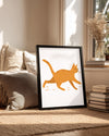 Kedi - Turuncu Çizgili Koşu Poster Tablosu