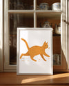 Kedi - Turuncu Çizgili Koşu Poster Tablosu