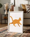 Kedi - Turuncu Çizgili Koşu Poster Tablosu