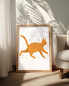Kedi - Turuncu Çizgili Koşu Poster Tablosu