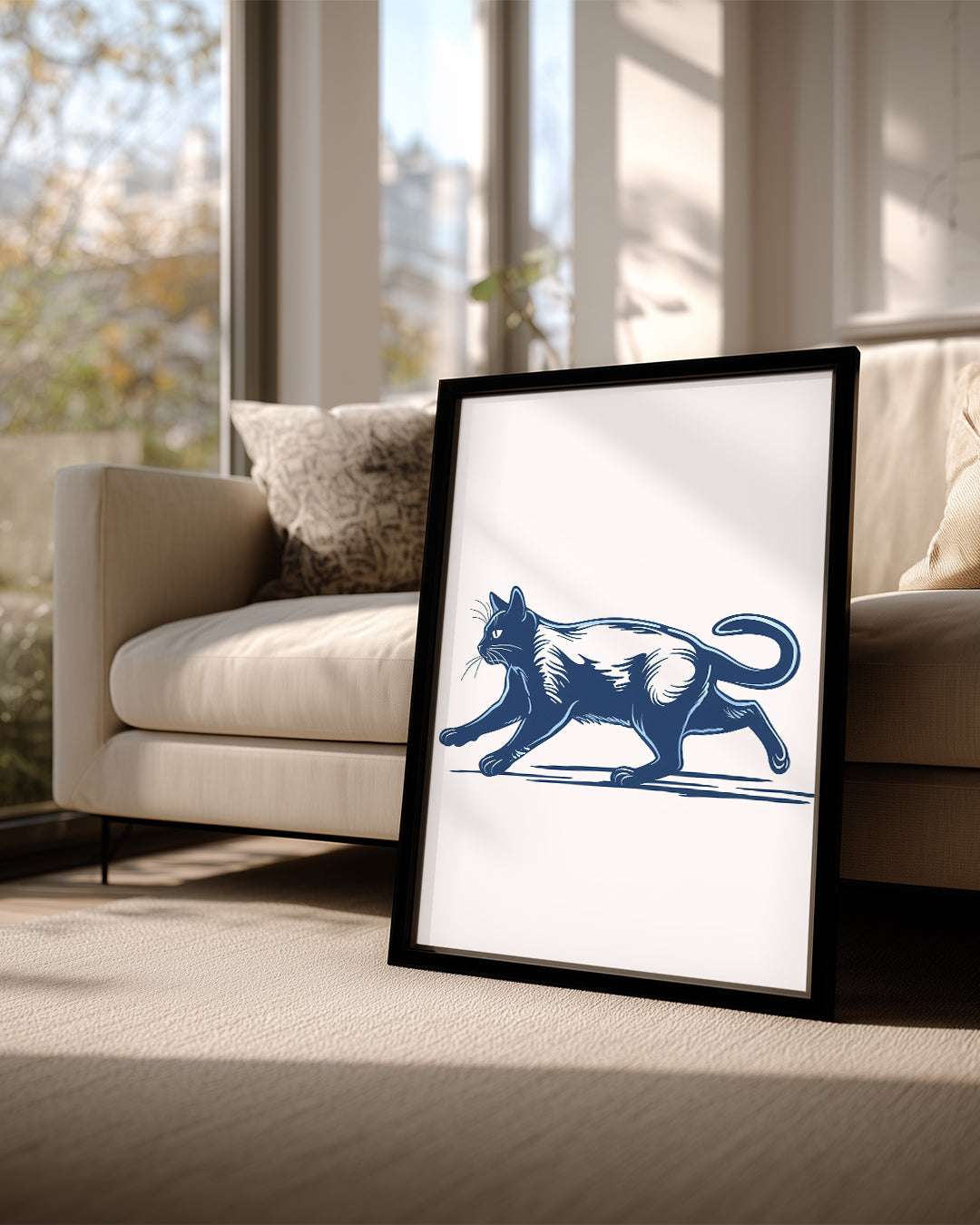 Kedi - Yavaşça Av Peşinde Poster Tablosu