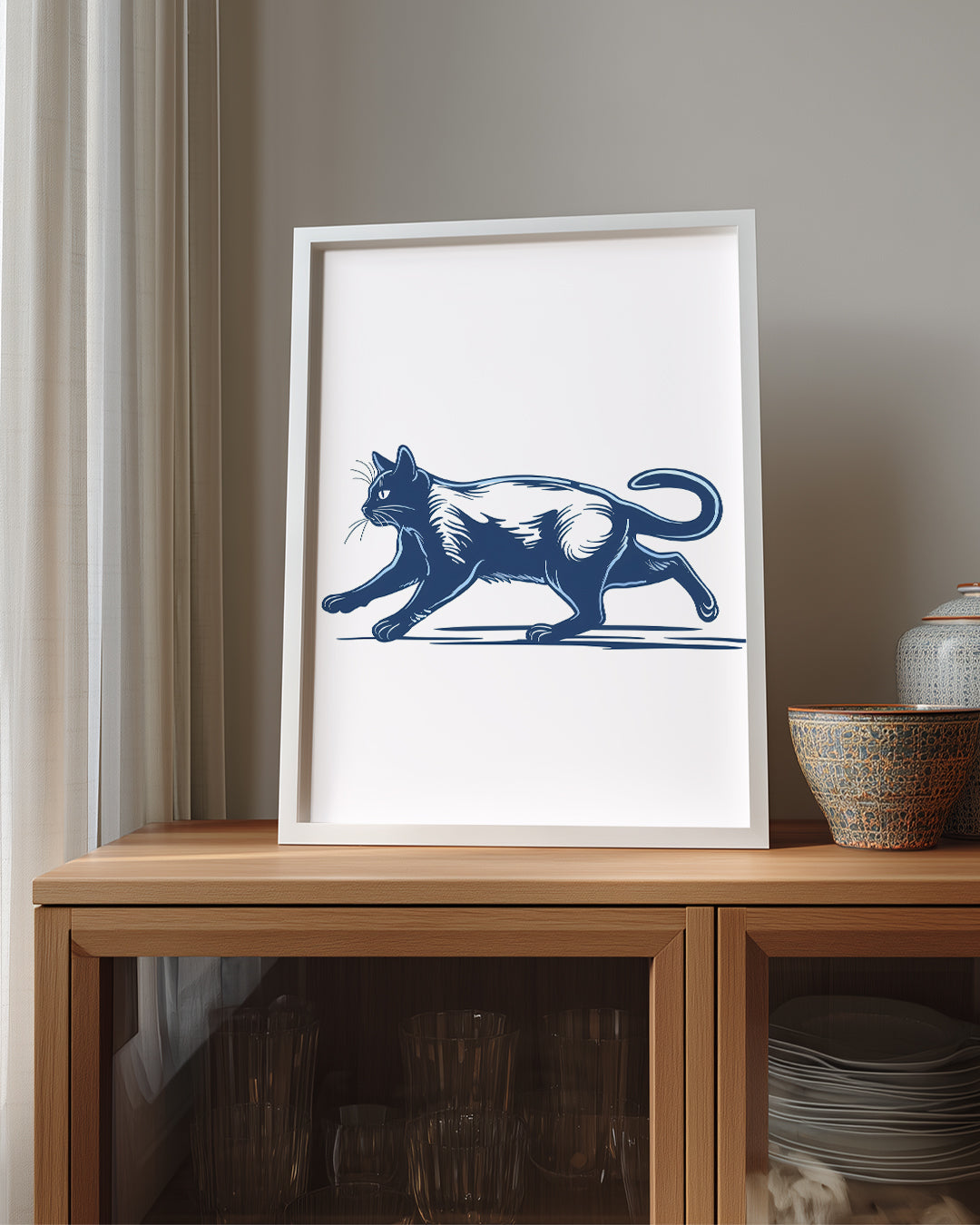 Kedi - Yavaşça Av Peşinde Poster Tablosu