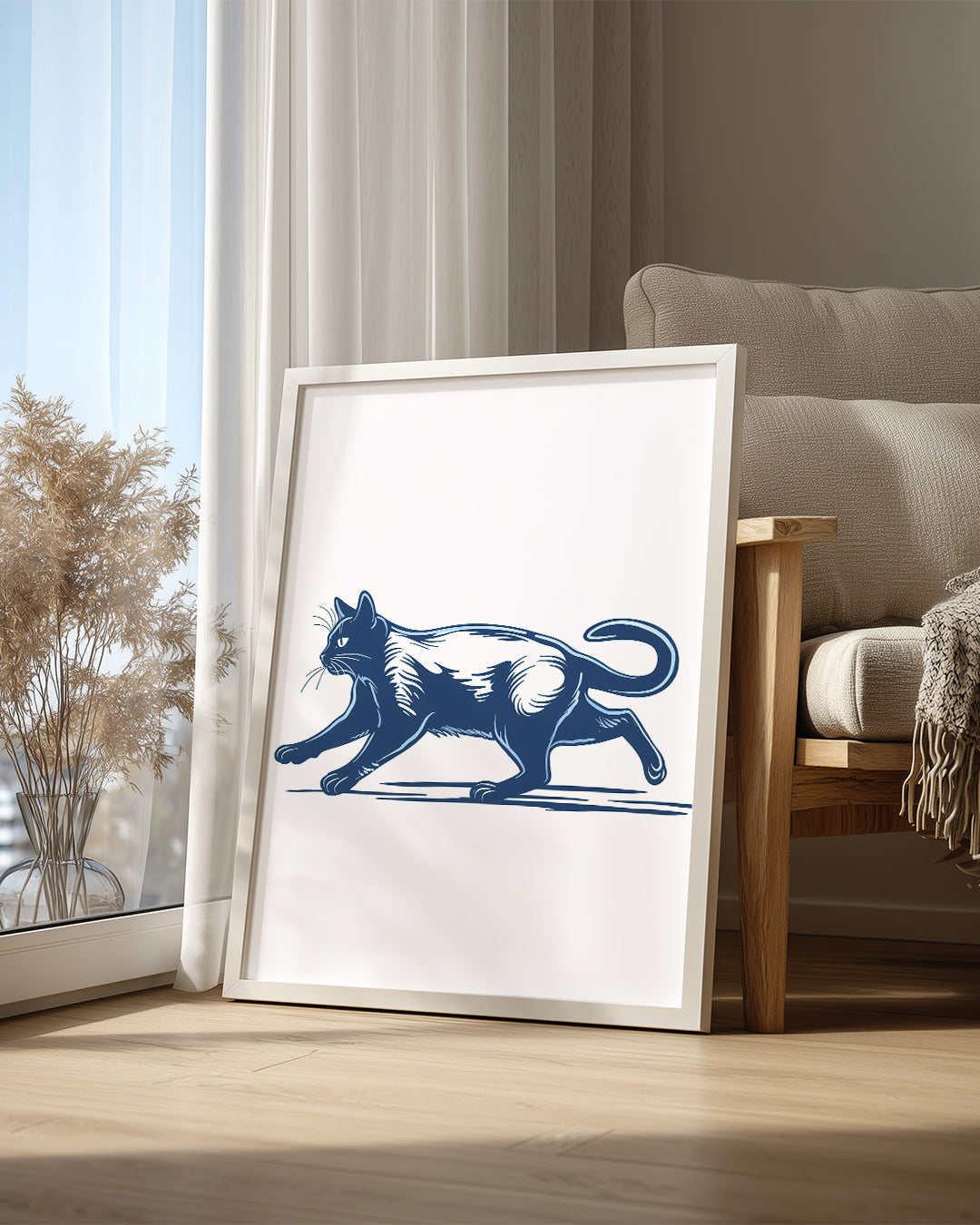 Kedi - Yavaşça Av Peşinde Poster Tablosu