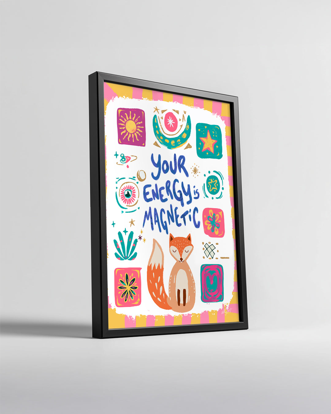 Kedi Temalı Sanat - Enerji Ve Çekim Kuvveti Teması Poster Tablosu