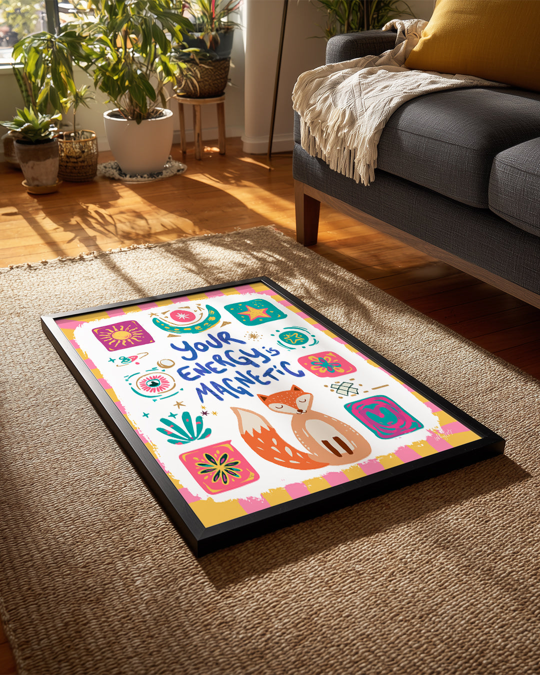 Kedi Temalı Sanat - Enerji Ve Çekim Kuvveti Teması Poster Tablosu