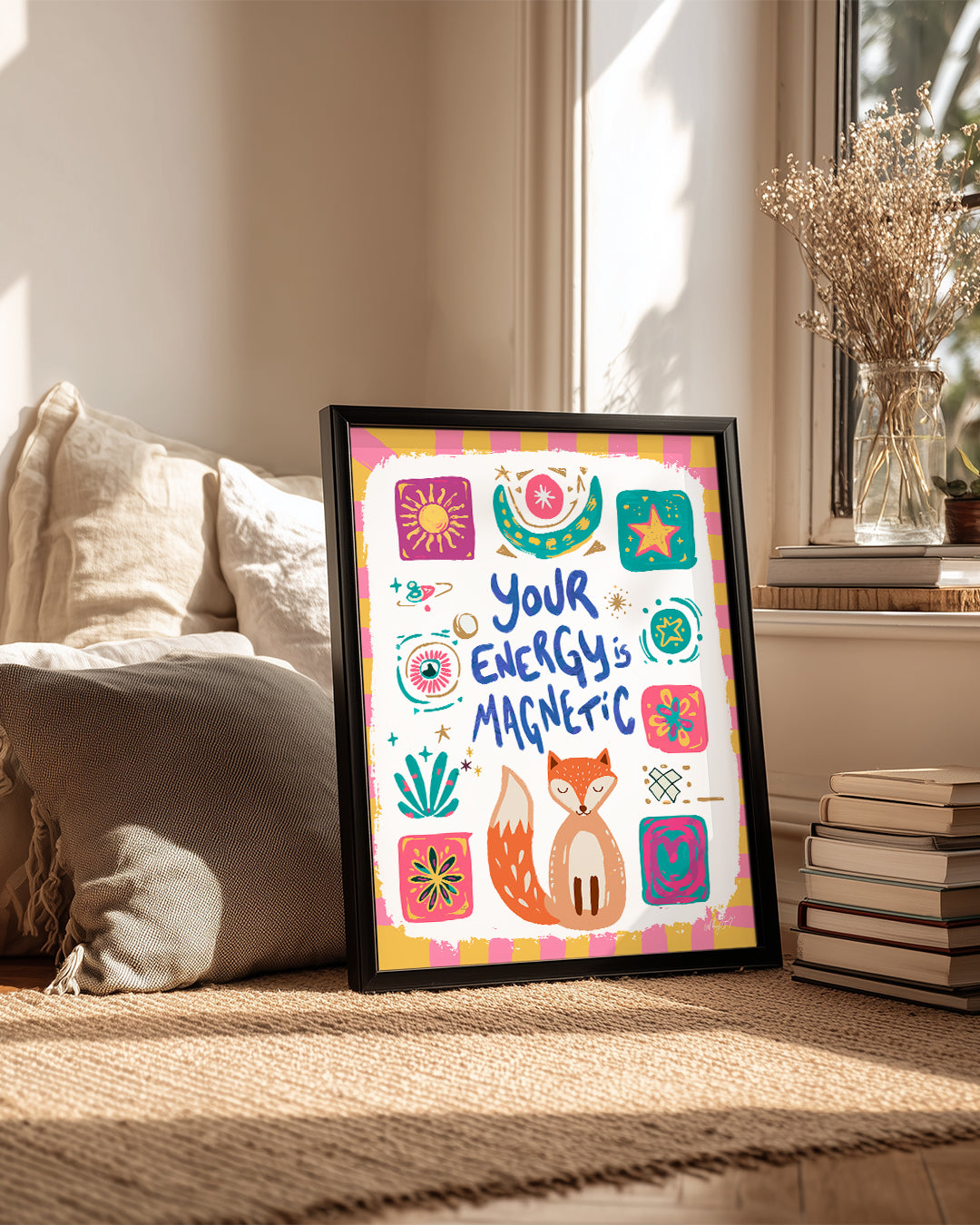 Kedi Temalı Sanat - Enerji Ve Çekim Kuvveti Teması Poster Tablosu