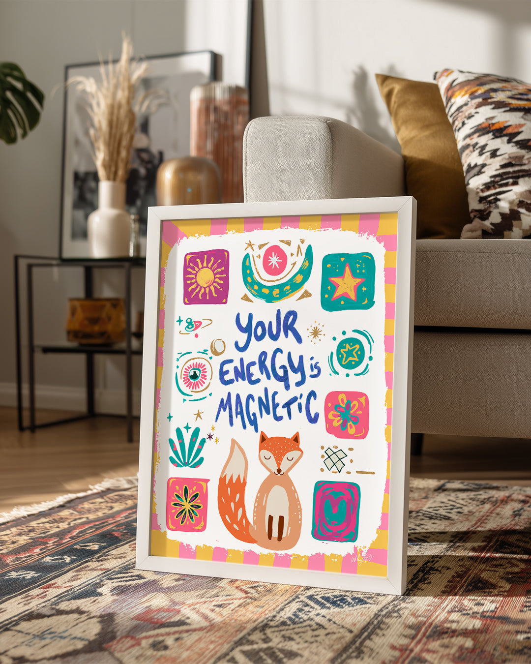 Kedi Temalı Sanat - Enerji Ve Çekim Kuvveti Teması Poster Tablosu