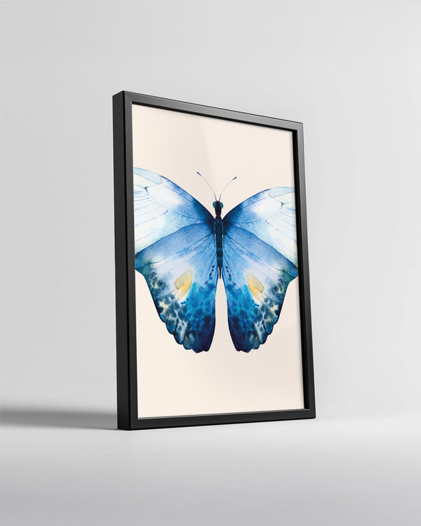 Kelebek - Mavi Kanat Deseni Poster Tablosu