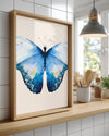 Kelebek - Mavi Kanat Deseni Poster Tablosu