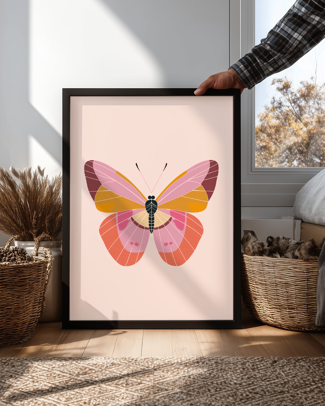 Kelebek - Renkli Kanat Deseni Poster Tablosu