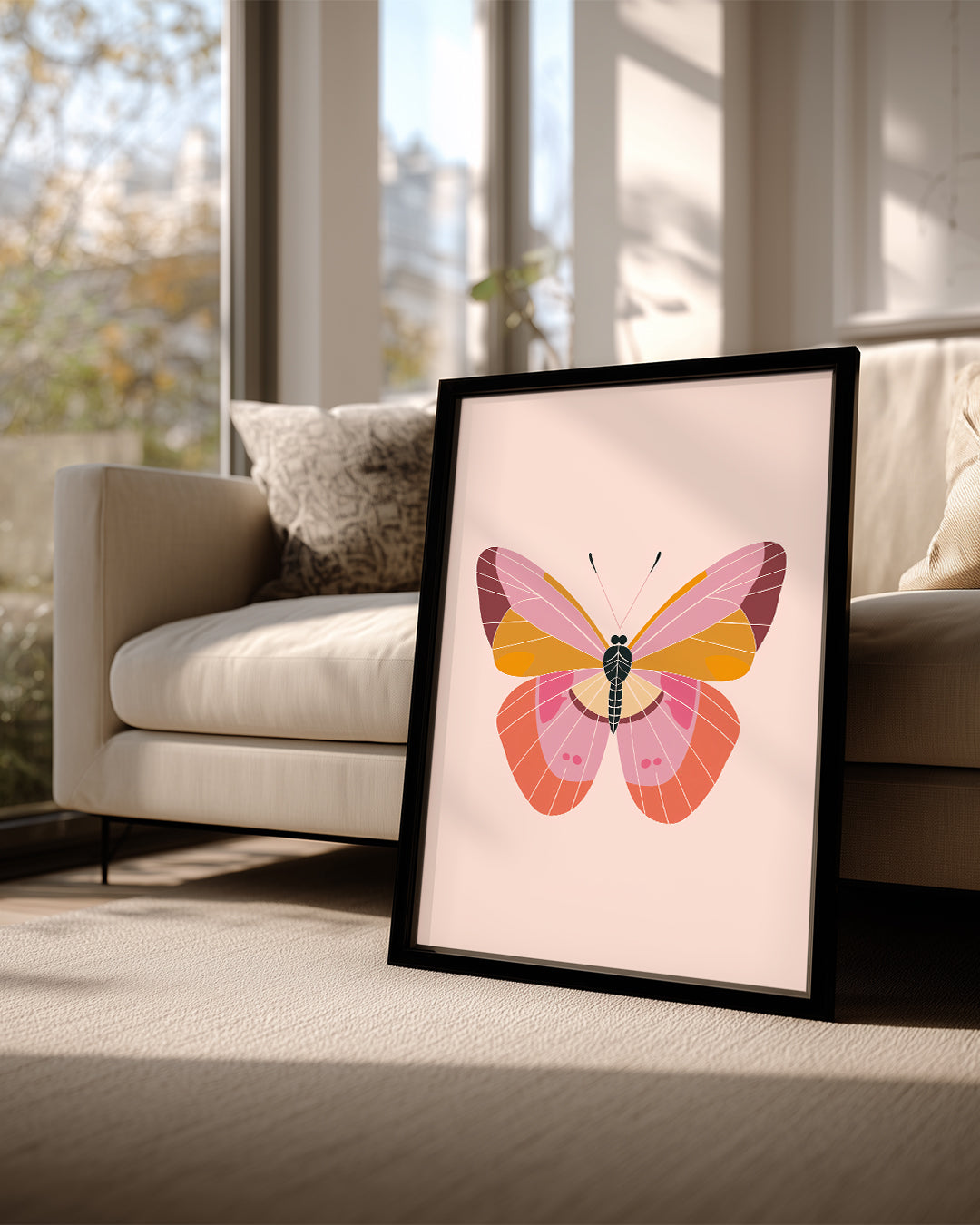 Kelebek - Renkli Kanat Deseni Poster Tablosu