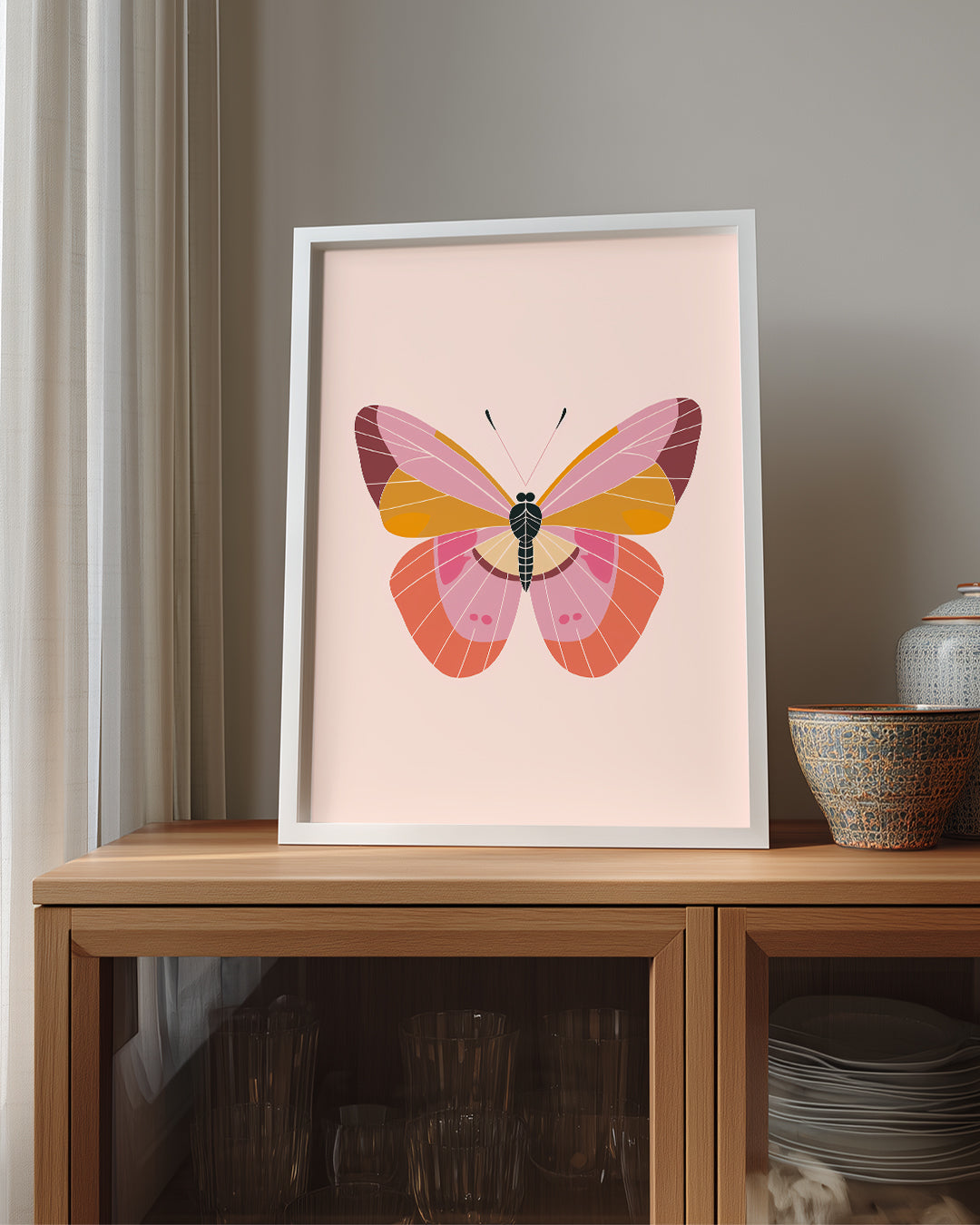 Kelebek - Renkli Kanat Deseni Poster Tablosu